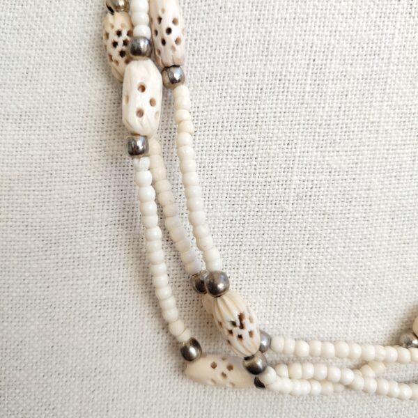 Vintage Hand Made Bone Engraved Amazing Necklace - Image 6