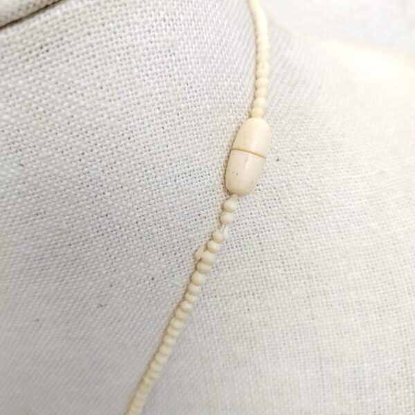 Vintage Hand Made Engraved Bone Necklace 24" - Image 10