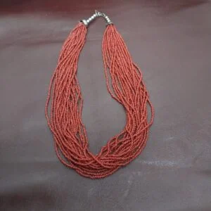 20 Strands necklace Coral Color Beads Necklace 18" long