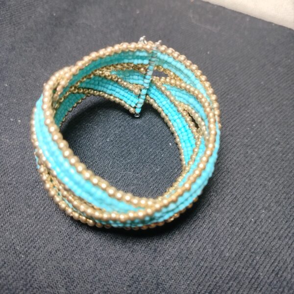 Boho Turquoise Beaded Cuff Bracelet