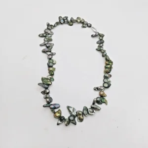 PEACOCK BAROQUE KESHI REBORN PEARLS NECKLACE 19inch 59.25g