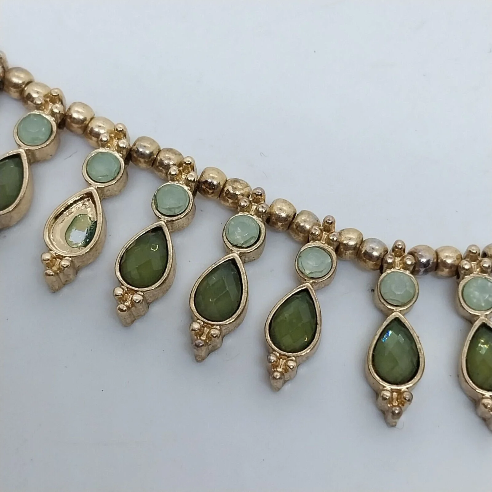 Vintage Charming Charlie gold tone Rhinestone Fancy Necklace - Image 6