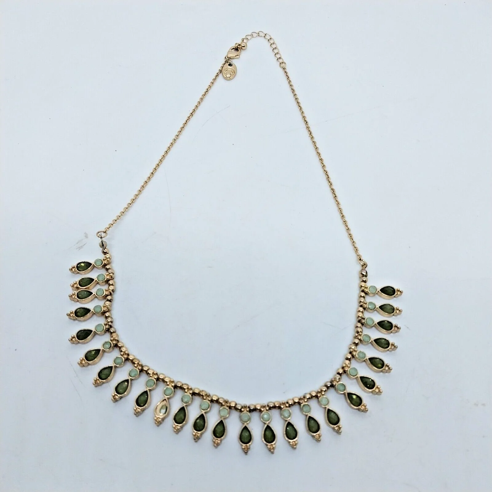 Vintage Charming Charlie gold tone Rhinestone Fancy Necklace