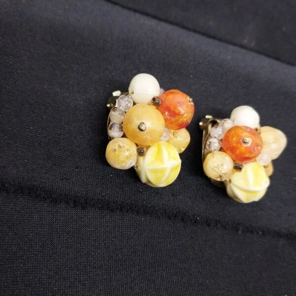 Vintage Hand Made Fruits Resin Earings, Made in West Germany - Image 2