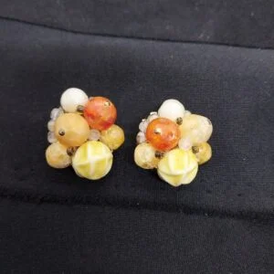 Vintage Hand Made Fruits Resin Earings, Made in West Germany