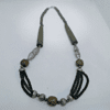 Vintage Handmade Large Green Beads Necklace Olive Green 28" long