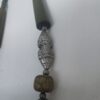 Vintage Handmade Large Green Beads Necklace Olive Green 28" long - Image 4