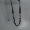 Vintage Handmade Large Green Beads Necklace Olive Green 28" long - Image 8