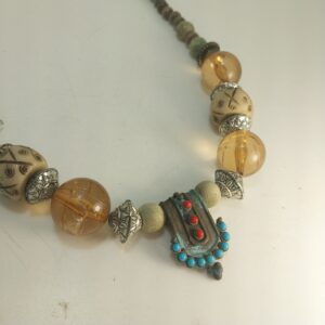 Vintage Gypsy Style Beaded Necklace 24Inches long