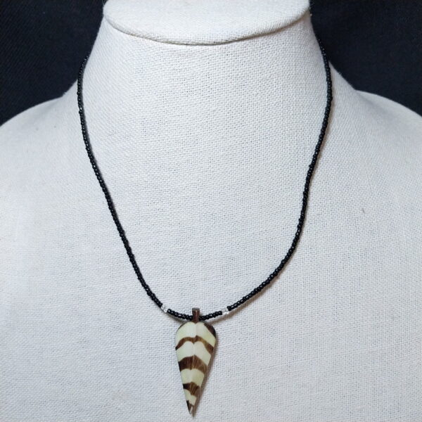 African bone pendant necklace 18 in