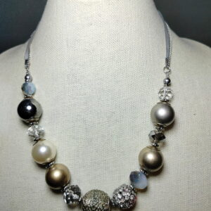 A beautiful crystal and metal beads signed accessorize necklace