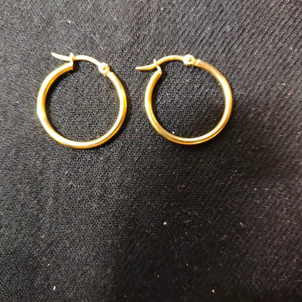 Gold tone hoop earrings