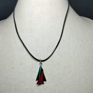 A handmade Palestinian flag metal pendant necklace