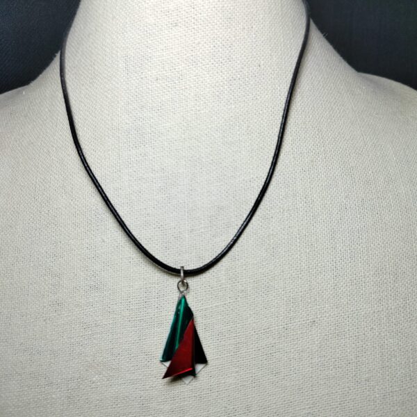 A handmade Palestinian flag metal pendant necklace