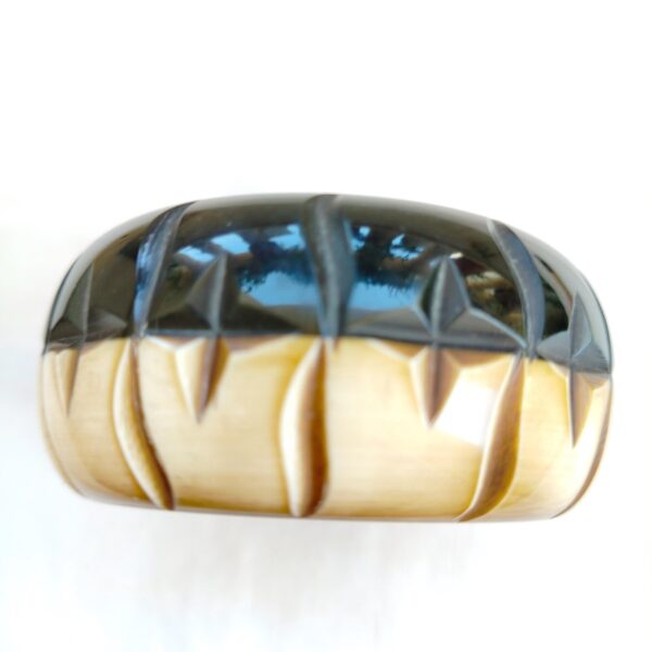 MNG by Mango  Bangle Bracelet Wide Boho Chick Large Acrylic - Image 2
