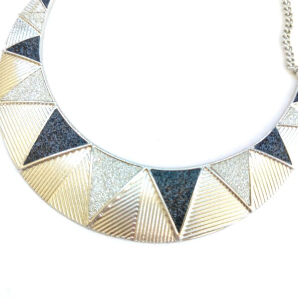 Vintage black and silver tone choker necklace - Image 5