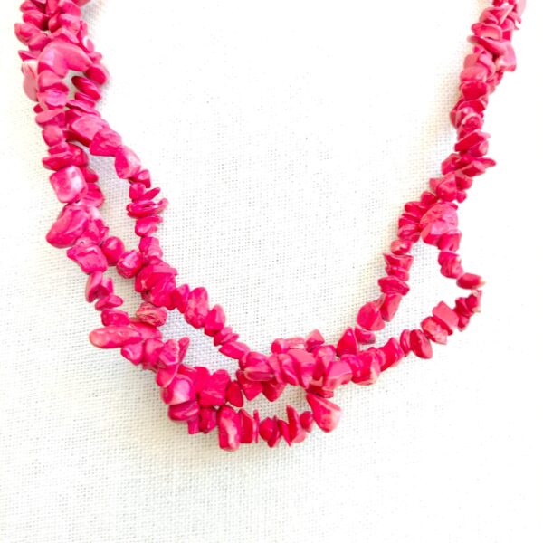 Lovely multi layer red stone bead handmade necklace - Image 2