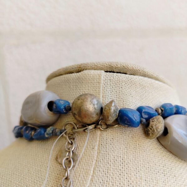 Vintage grey and blue ceramic bead signed Parfois multi layers necklace - Image 3