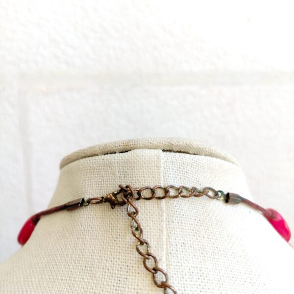Lovely bohemian red plastic bead chunky bib necklace - Image 2