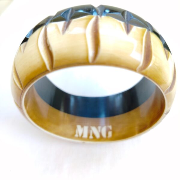 MNG by Mango  Bangle Bracelet Wide Boho Chick Large Acrylic
