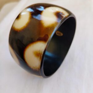 MNG by Mango Boho Animal Print Leopard Cheetah enamel Bangle Bracelet