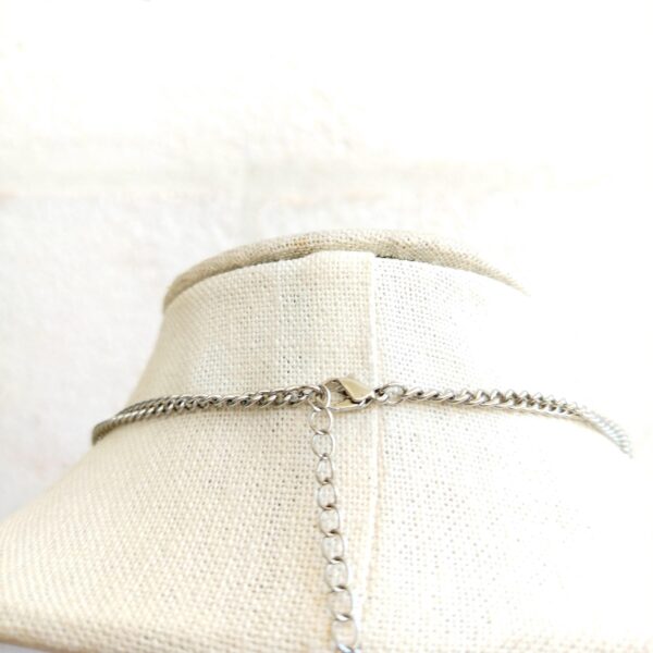 Vintage black and silver tone choker necklace - Image 2