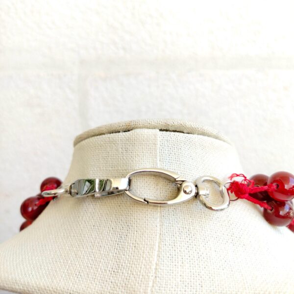 Beautiful multi layer red glass bead necklace - Image 3
