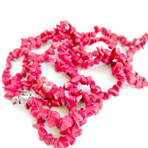 Lovely multi layer red stone bead handmade necklace - Image 4
