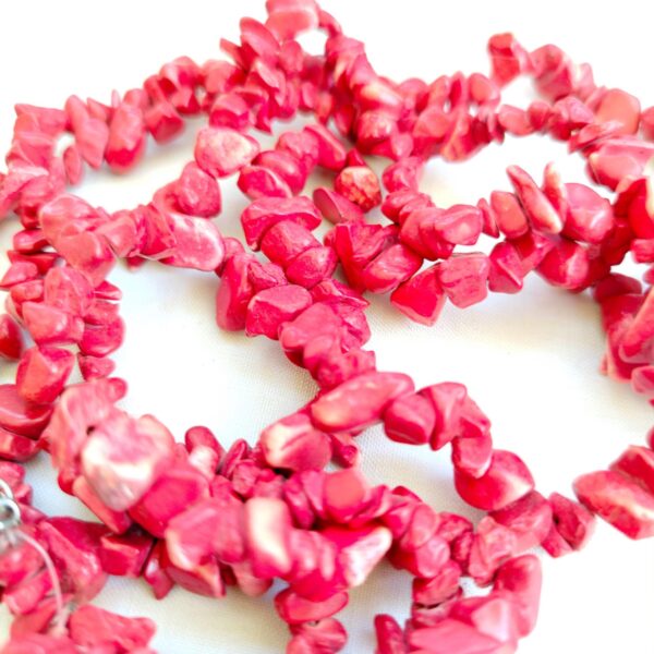 Lovely multi layer red stone bead handmade necklace - Image 5