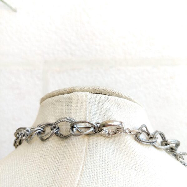 Beautiful vintage  silver tone beaded chain necklace - Image 2