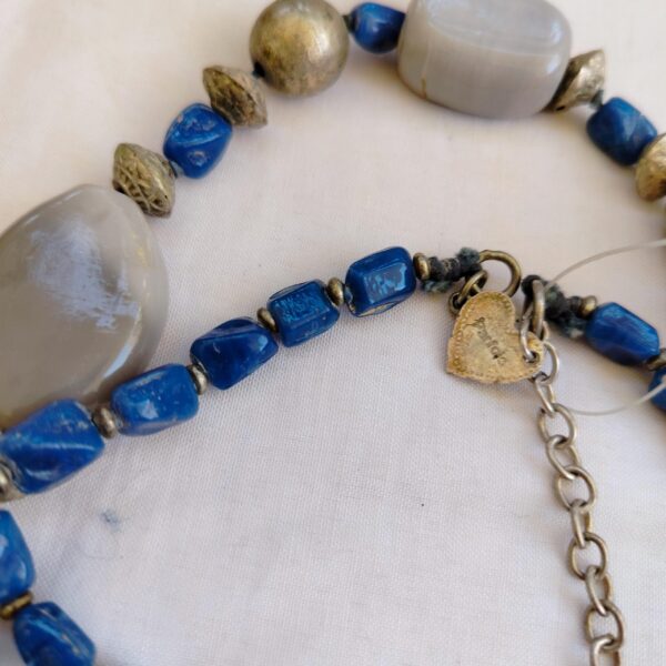 Vintage grey and blue ceramic bead signed Parfois multi layers necklace - Image 6