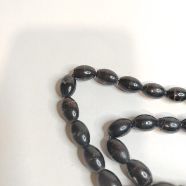 Natural Black Yusr Coral Prayer Beads – 33 Beads Misbaha with Silver color Tassel مسبحة يسر - مرجان طبيعي من النوادر - Image 4