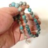 Natural Turquoise Stone Misbaha with Silver Accents and Islamic Charmمسبحة فيروز حجر طبيعي 33 حبة