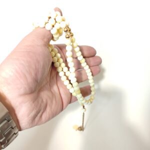 Amber Sand Prayer Beads Misbaha – Handcrafted Islamic Tasbih (99 Beads)مسبحة من تراب الكهرب 99 حبة اصليه 100%