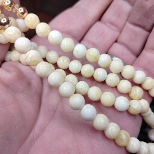 Amber Sand Prayer Beads Misbaha – Handcrafted Islamic Tasbih (99 Beads)مسبحة من تراب الكهرب 99 حبة اصليه 100% - Image 2