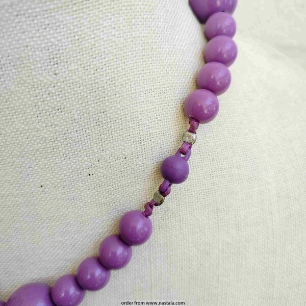 Chunky Colorful Bead Necklace – Purple, Green & Blue - Image 2