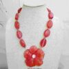 Bold Red Floral Statement Necklace