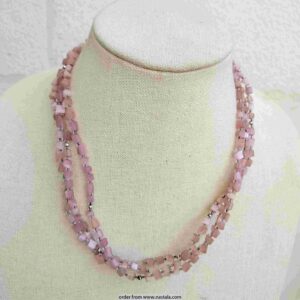 Blush Pink Multi-Strand Beaded Necklace