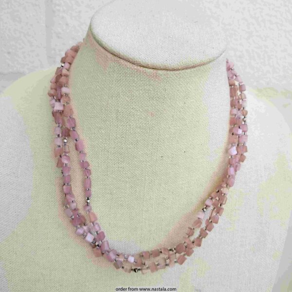 Blush Pink Multi-Strand Beaded Necklace