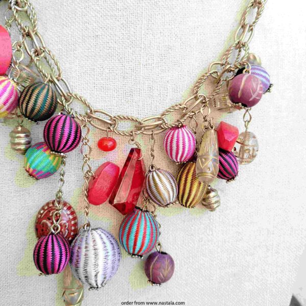 Chunky Multicolor Beaded Statement Necklace – Bold & Playful - Image 2