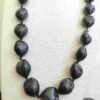 Glossy Brown Heart Bead Necklace - Image 3