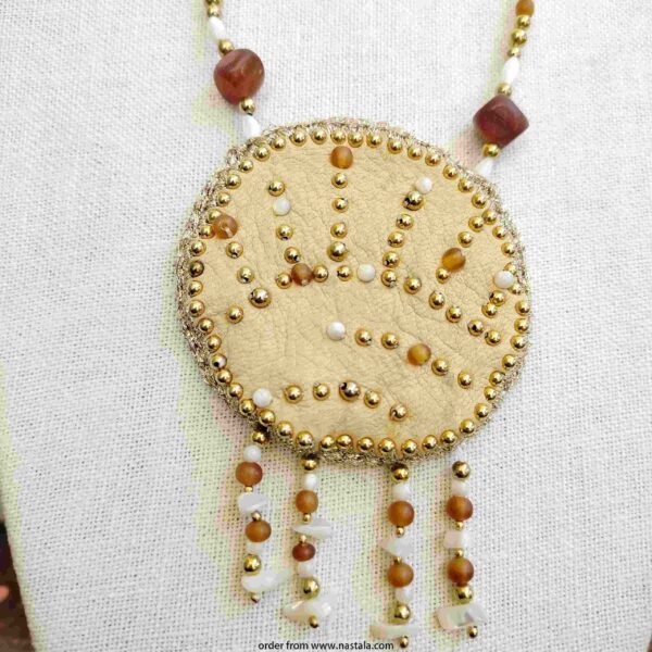 Boho Necklace with Beaded Coin Purse Pendant - Image 4