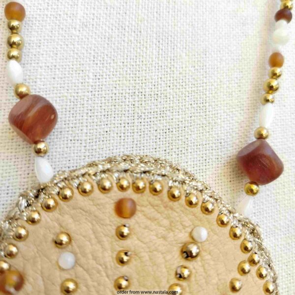 Boho Necklace with Beaded Coin Purse Pendant - Image 3