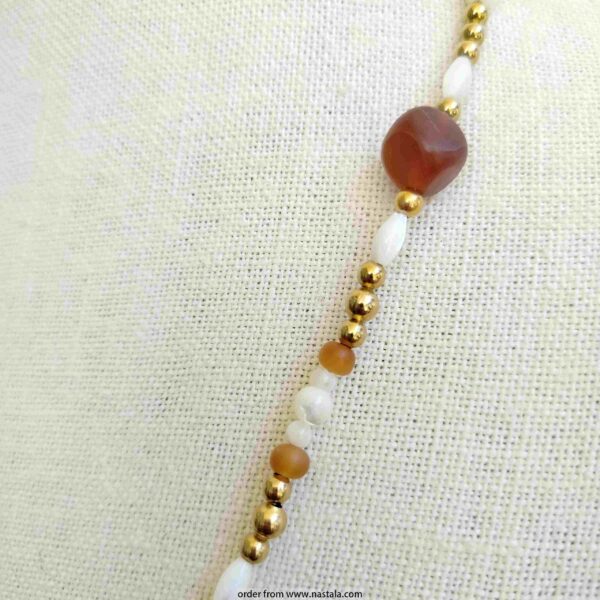 Boho Necklace with Beaded Coin Purse Pendant - Image 2