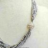 Multi-Strand Metallic Beaded Necklace – Silver Tone Statement Jewelry - Image 3