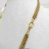 Vintage-Inspired Gold Chain Necklace with Textured Beads and Faux Pearls - Image 4