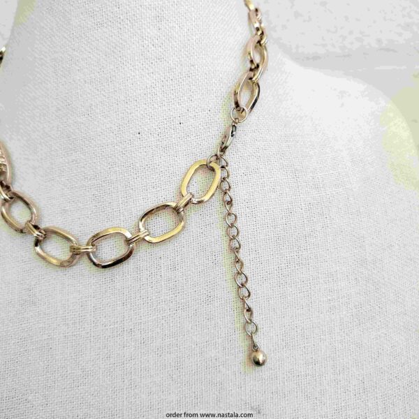 Floral Crystal Statement Necklace with White and Clear Gemstones - Image 3