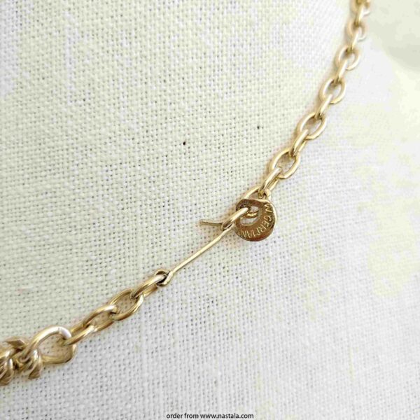 Vintage Gold Tone Fishbone Link Choker – Marked West Germany - Image 2
