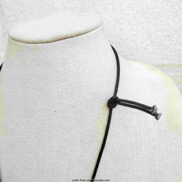 Artisan Swirl Glass Pendant Necklace on Black Cord - Image 2