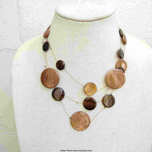 Natural Earth Tones Shell Disc Necklace